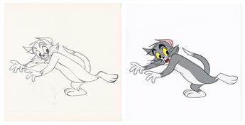 CHUCK JONES (1912-2002) ET AL. / MGM Tom and Jerry animation cel and matching drawing.